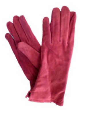 Northcrest Womens Red Suede Leather Gloves Small/Medium