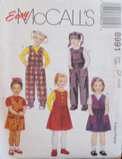 McCall's Sewing Pattern 8991 Girls Jumper Jumpsuit 5 Styles Sizes 4-6 FF UNCUT