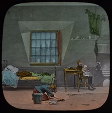 Magische Laterne Dia LITTLE MEGS KINDER NR3 UM 1890 FOTO VIKTORIANISCHE GESCHICHTE SCHAUSPIELER