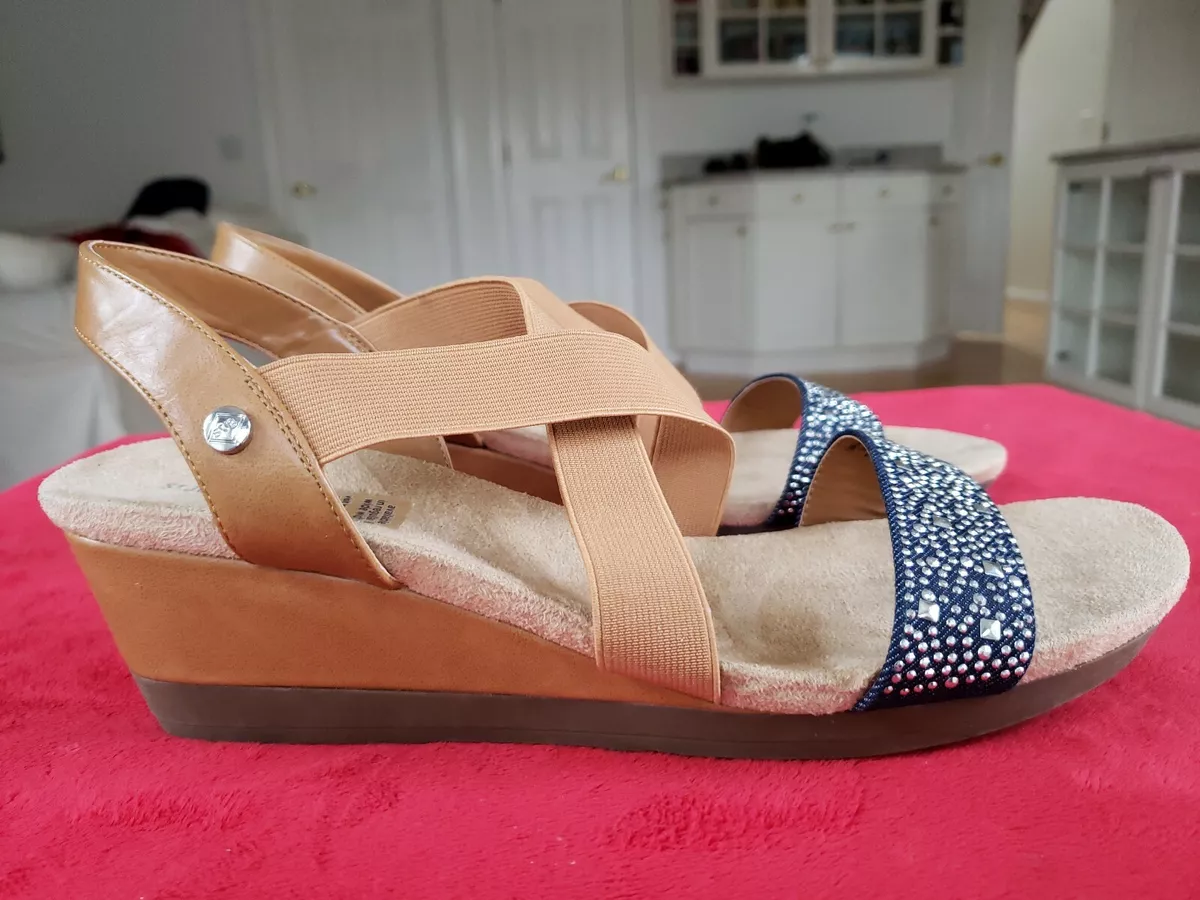 Denim wedge sandals outlet