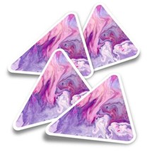 4x Triangle Stickers - Purple Marble Ink Art Paint #15852