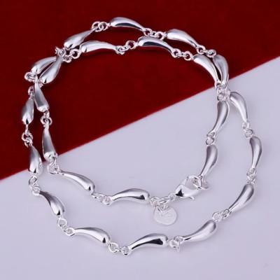 Moderne Halskette  Armband aus Sterlingsilber 925 Elegantes Schmuckset Damen
