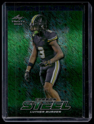 2023 Leaf Trinity #S-56 Luther Burden Carbon Steel Shimmer Green 5/5