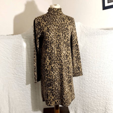 ZARA Animal Print Long Sleeve Dress Size M