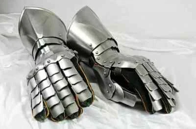 Medieval hand forged armored steel battle armour gauntlets hand Halloween Gift - image 1 of 2
