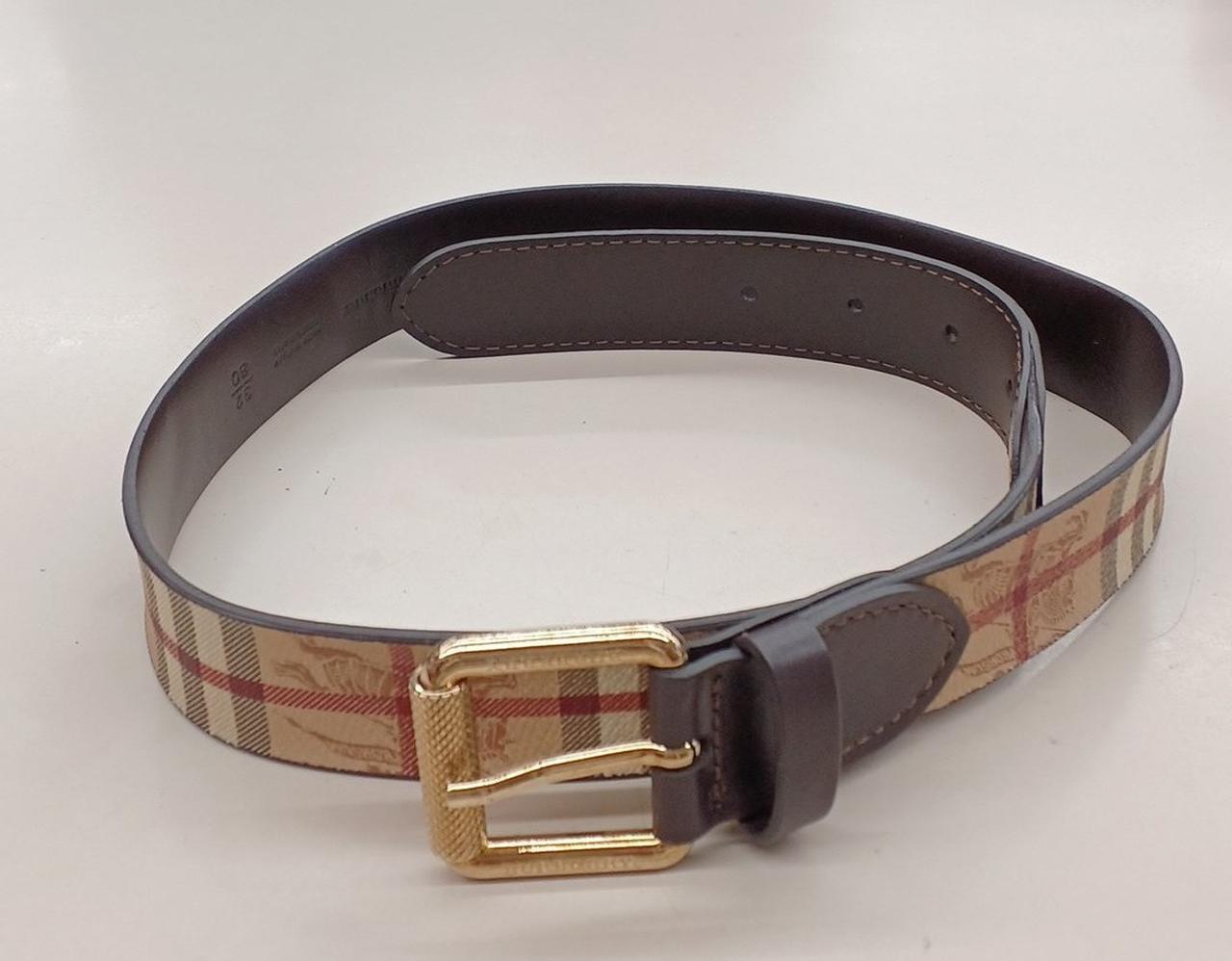 BURBERRY Burberry check x brown condition B belt