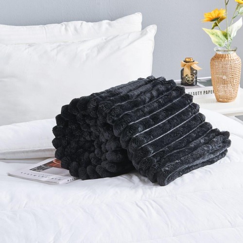 Osum Chunky Cord Ribbed Throws Soft Large Fluffy Cosy Sofa Bed Settee Blankets - Picture 2 of 38