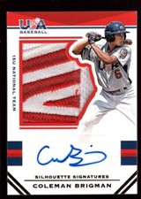 COLEMAN BRIGMAN 9/25 ROOKIE AUTO JUMBO JERSEY LOGO PATCH RC USA STARS & STRIPES