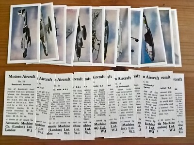 Automatic Machine Co. trade cards: Modern Aircraft complete full set loose