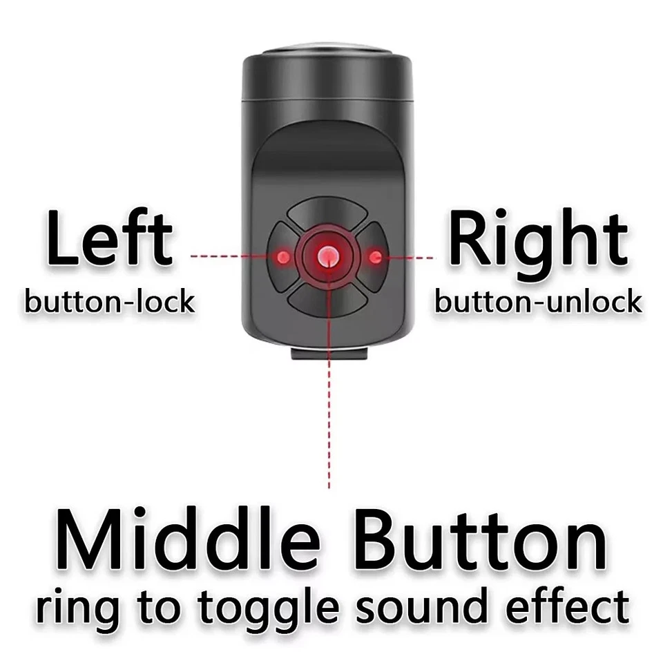 Bike Loud Horn 120Db Bicycle Handlebar Alarm Ring Bell Cycling Kit USB Charging - image 3 of 4