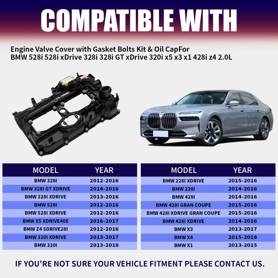 NUEVA cubierta de válvula de motor para BMW X5 528I 328I X3 Z4 320I X1 2012-2018 11127588412 Foto 3 de 4