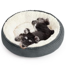 Love's cabin Round Donut Cat and Dog Cushion Bed 25in Pet Bed for Small or Me...