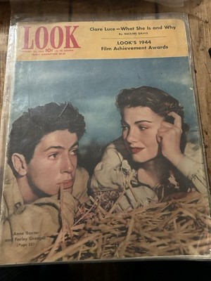 VTG Look Magazine January 25, 1944 Anne Baxter and Farley Granger No Label