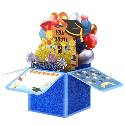 Graduation Pop Up Card  2025 3D Pop Up Graduation Gift Cards with Envelope Hi...