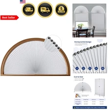 Blackout Window Shades Honeycomb Blinds for Half Circle Windows 24x48 White