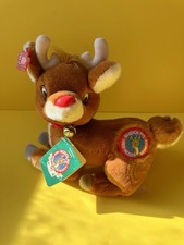 Vintage Rudolph The Red Nosed Reindeer Plush Applause 21513 Laying Down Bell