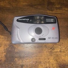 OLYMPUS AF-10 XB 35mm Compact Film Camera Silver Auto Focus Quartz Date Used