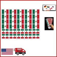 Reusable Mexico Flag Stickers 40 Count - Perfect for Party Favors and Decor