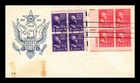 US COVER PRESIDENTIAL SERIES ELECTRIC EYE FDC BLOCK COMBO STAINED FRONT