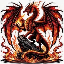 Red Dragon Sticker - 15cm