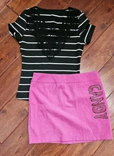 Romwe Pink Candy Skirt Outfit Juniors Size Small