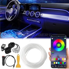 5 In 1 Car Led Interior Ambient Light Kit 236 Inch Rgb Fiber Optic Lights Strip