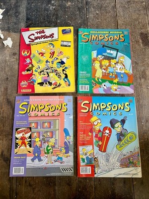 Vintage 1999/2000 The Simpsons Mini Job Lot   3x Comics & Panini Sticker Album