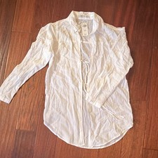 Abercrombie & Fitch Women White Button-Up Shi...