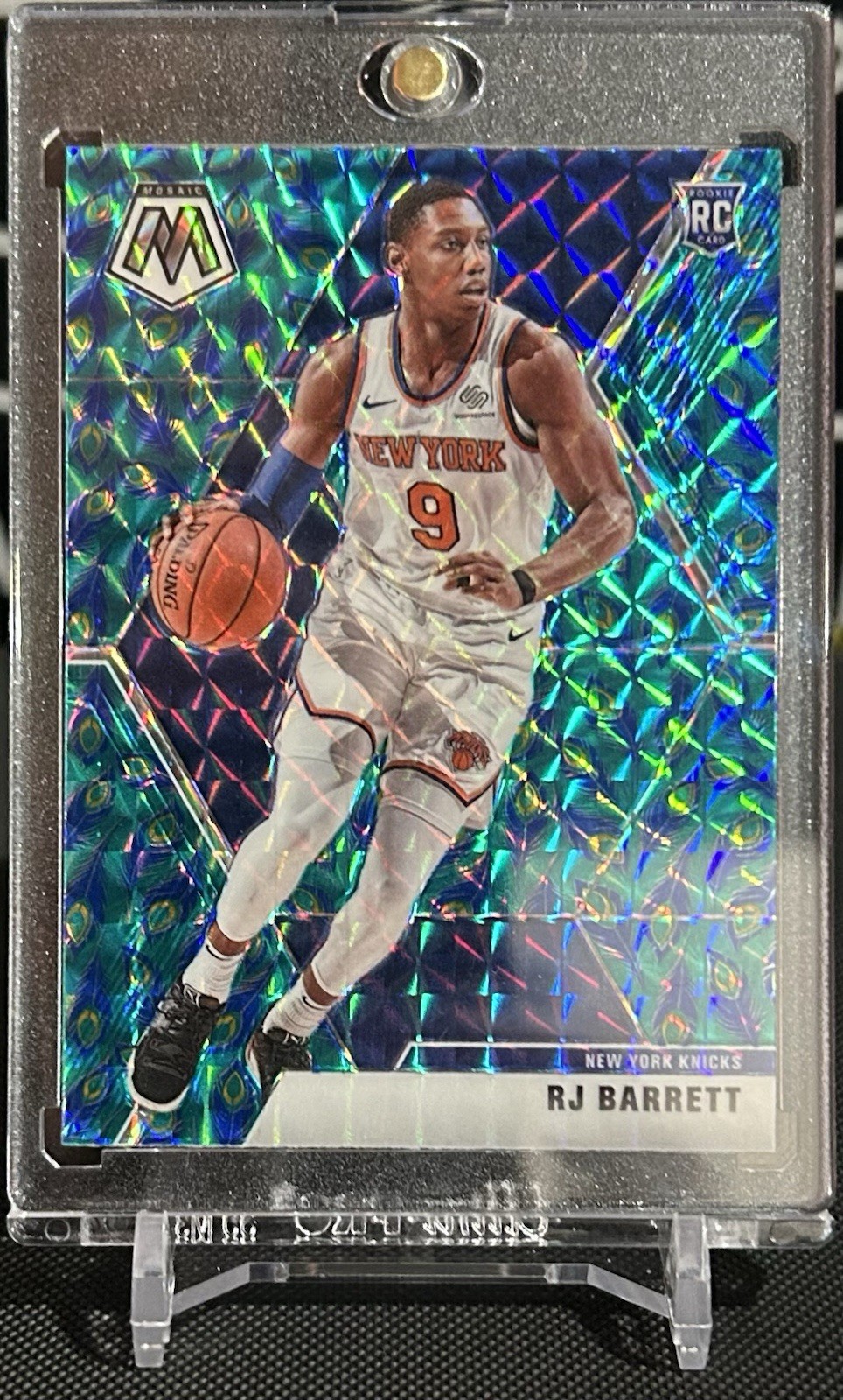2019 Panini Mosaic Rookies RJ Barrett #229 Peacock Prizm Rookie RC SSP Case Hit