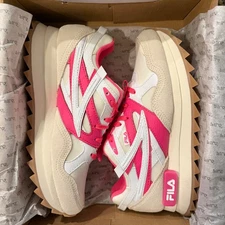 Fila Disruptor Trail Sneakers Women's 9.5 White Hot Pink Preppy Platform Retro