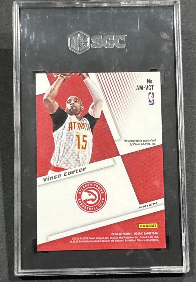 2019-20 Panini Mosaic Autógrafos Vince Carter Mosaic Prizm Auto Hawks SGC 9,5/10 Foto 3 de 3