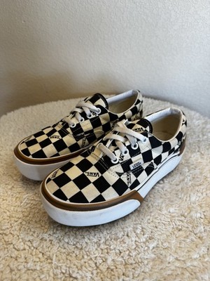 VANS Era Stacked Checkerboard Platform Lace Up Shoes Women s Size 7.5  RARE 