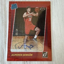 2021-22 Donruss Alperen Sengun Red Choice ColorMatch Rated Rookie Auto #/99