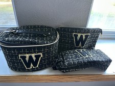 Black and Gold  W  set of 3 make up bags