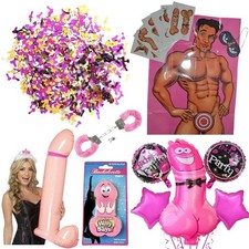 Hen Night Games Penis Willy inflate Bridal Shower accessories Fluffy Handcuffs