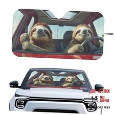 Car Windshield Sun Shade Foldable Sunshade Universal Vehicle Funny Sloth