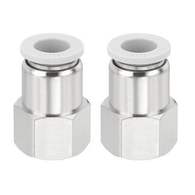 2x 3/8'' NPT Push-Fitting, weiß, für 3/8'' Außendurchmesser