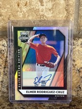 2021 Panini Elite Extra Elmer Rodriguez-Cruz Refractor Auto Yankees #6 Prospect