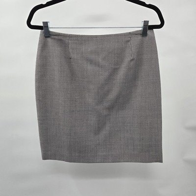 Casual Corner Annex Skirt Women's Petite Size 8P Dark Gray Houndstooth Lined