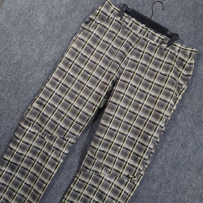 Oakley Pants Mens 36x33 Gray Plaid Microfiber Chino Straight Leg Casual