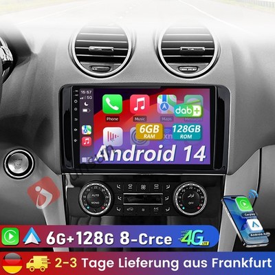 6G+128G CarPlay Android 14 Für Mercedes Benz ML350 W164 GL320 Autoradio Navi GPS