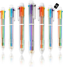 24 Pack Multicolor Pen 0.5mm 6-in-1 Ballpoint Retractable Colored Pens for Schoo