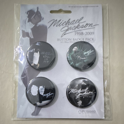 Pyramid Michael Jackson 1958-2009 Button Badge Pack, 4x 38mm Music Badges