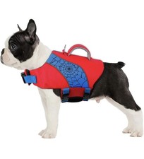 Dog Life Jacket with High Buoyancy, Reflective Strips, Rescue Handle, Small Blue