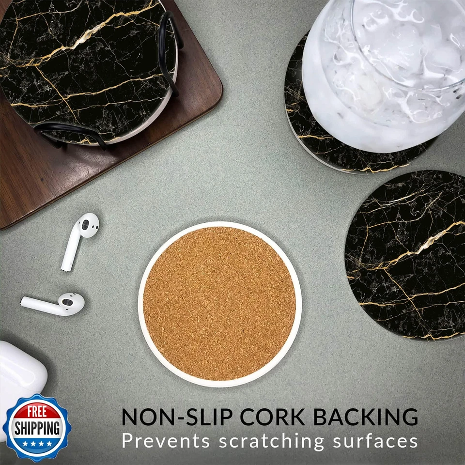 Emerson подставки для напитков абсорбент - натуральный камень напиток блюдца комплект с  - Изображение 4 из 4