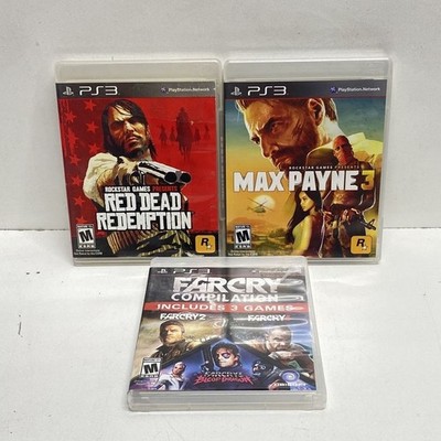 Red Dead Redemption Max Payne 3 Far Cry Compilation 3 PS3 Game Lot Rockstar