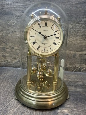 Kundo Quartz Jahresuhr Westminster 4/4 Schlag Germany Glasglocke - TOP Zustand