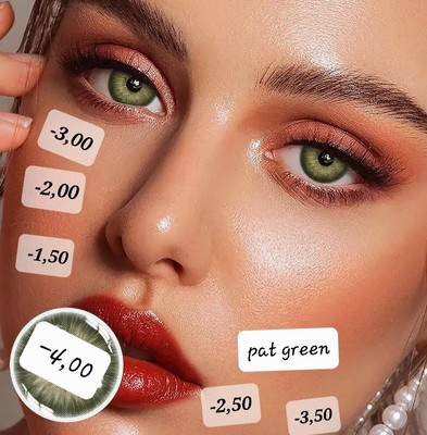 -4,00 Diop. FL PAT GREEN    Grüne Kontaktlinsen mit Stärke   100% Deckend...