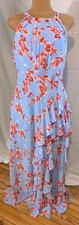 Eliza J Formal Flower Floral Long Dress Size 18, Light Blue. Red, Pink