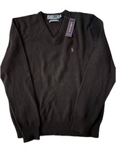 Polo Ralph Lauren Men's Black Sweater Classic Fit 100 LAMBSWOOL Size M NWT